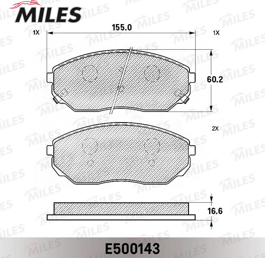 Miles E500143 - Гальмівні колодки, дискові гальма avtolavka.club