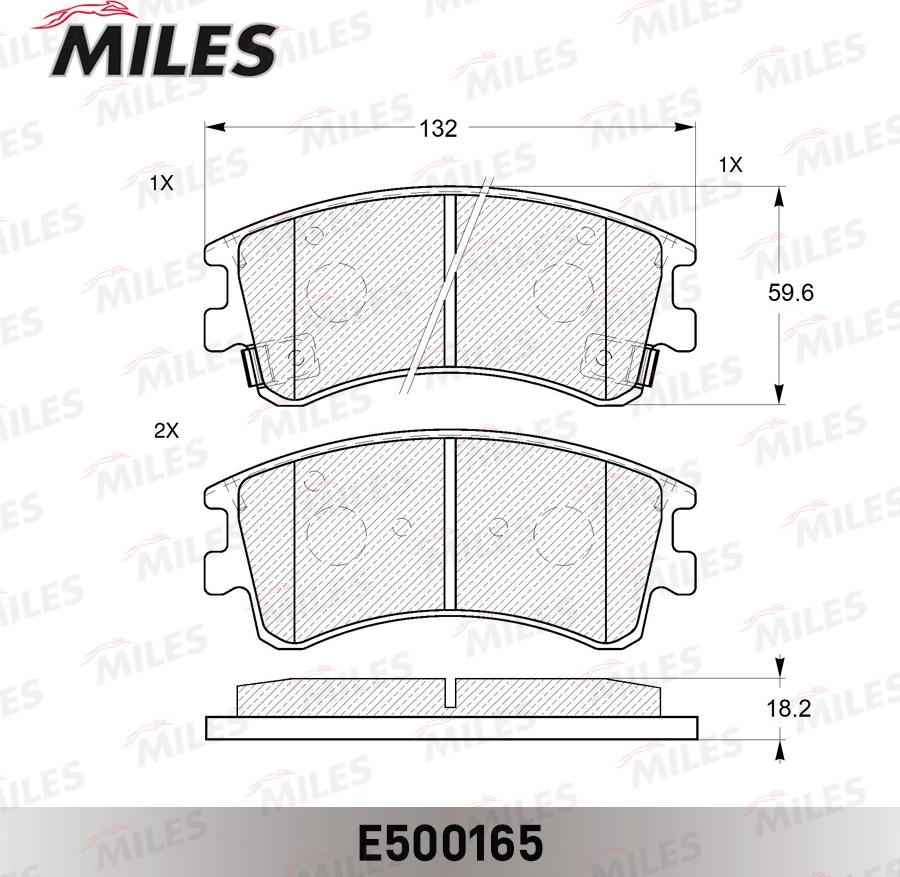 Miles E500165 - Гальмівні колодки, дискові гальма avtolavka.club