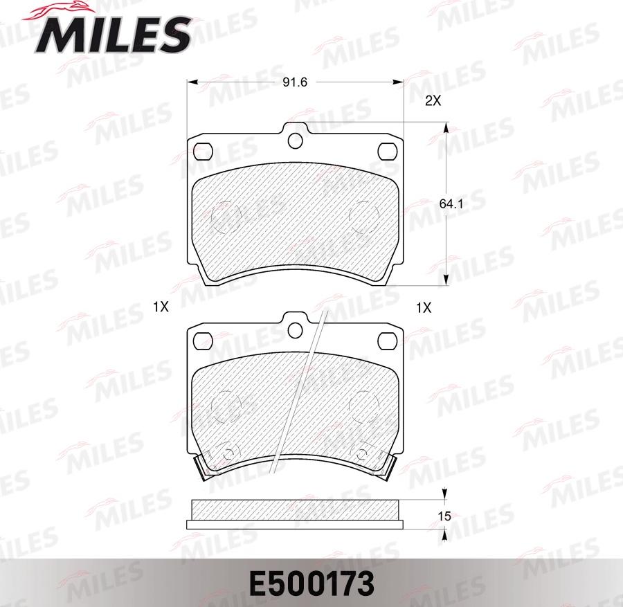 Miles E500173 - Гальмівні колодки, дискові гальма avtolavka.club