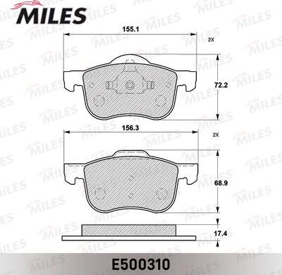 Miles E500310 - Гальмівні колодки, дискові гальма avtolavka.club