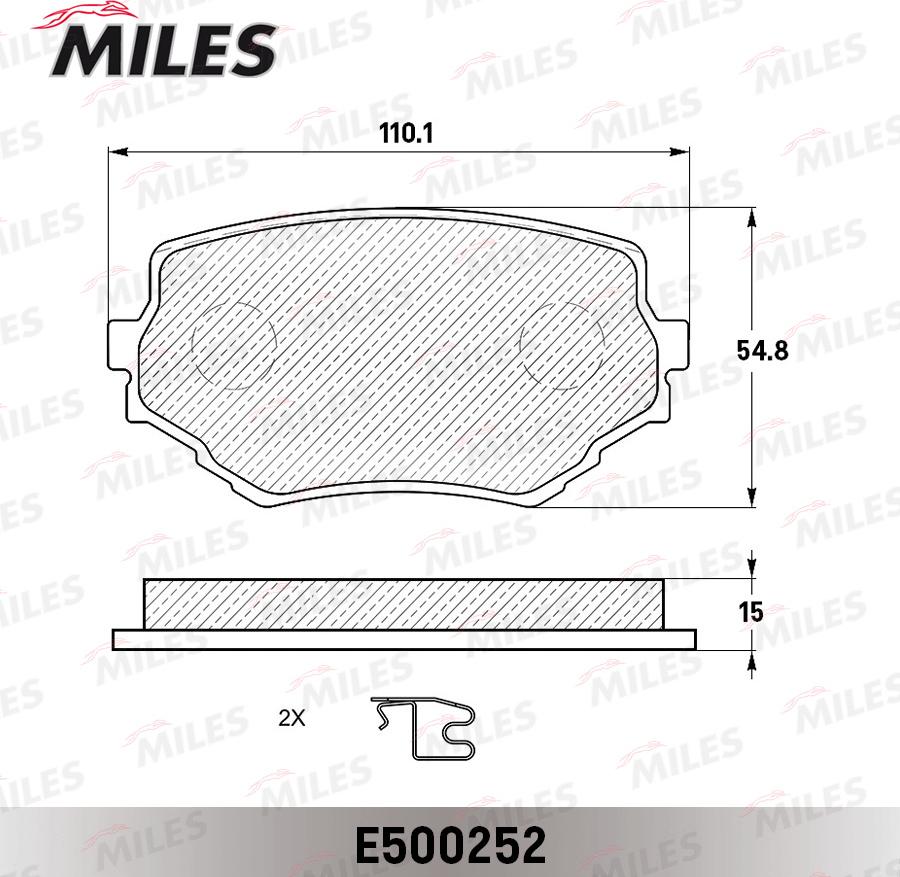 Miles E500252 - Гальмівні колодки, дискові гальма avtolavka.club