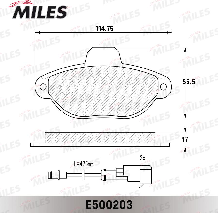 Miles E500203 - Гальмівні колодки, дискові гальма avtolavka.club