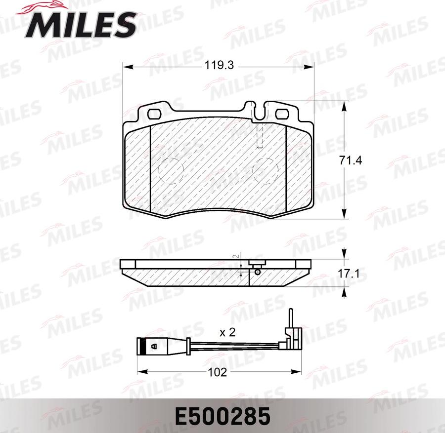 Miles E500285 - Гальмівні колодки, дискові гальма avtolavka.club