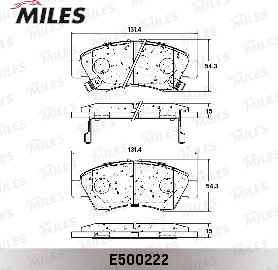 Miles E500222 - Гальмівні колодки, дискові гальма avtolavka.club