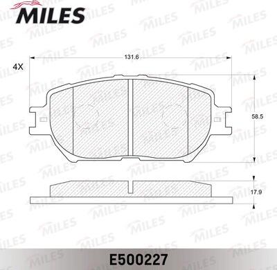 Miles E500227 - Гальмівні колодки, дискові гальма avtolavka.club