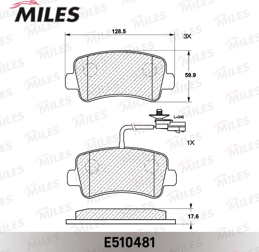 Miles E510481 - Гальмівні колодки, дискові гальма avtolavka.club