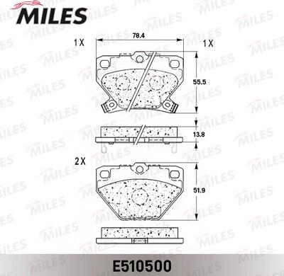 Miles E510500 - Гальмівні колодки, дискові гальма avtolavka.club