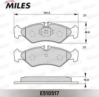 Miles E510517 - Гальмівні колодки, дискові гальма avtolavka.club