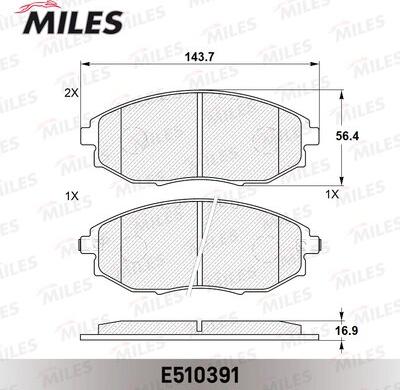 Miles E510391 - Гальмівні колодки, дискові гальма avtolavka.club