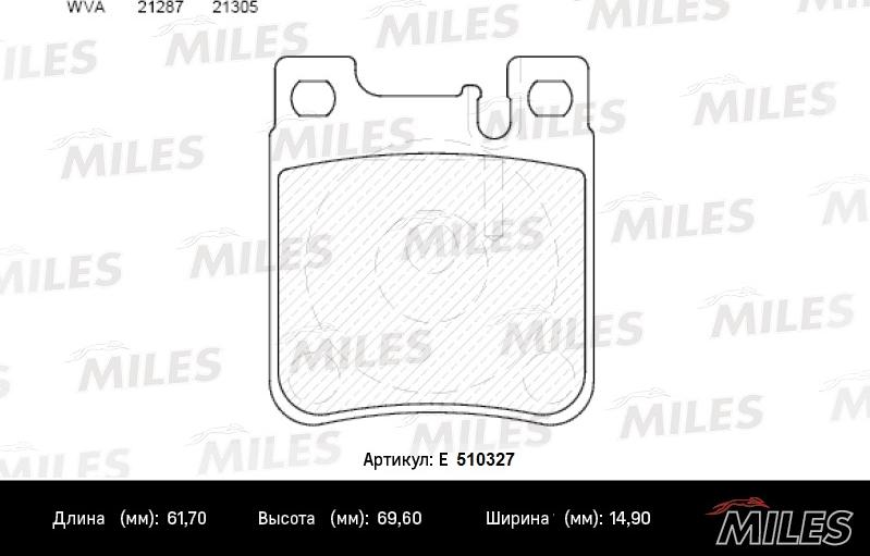 Miles E510327 - Гальмівні колодки, дискові гальма avtolavka.club