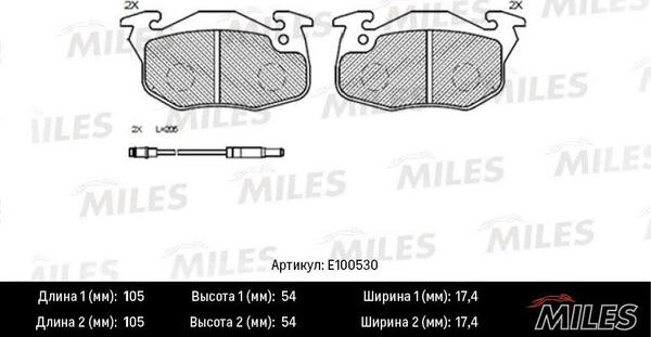 Miles E100530 - Гальмівні колодки, дискові гальма avtolavka.club