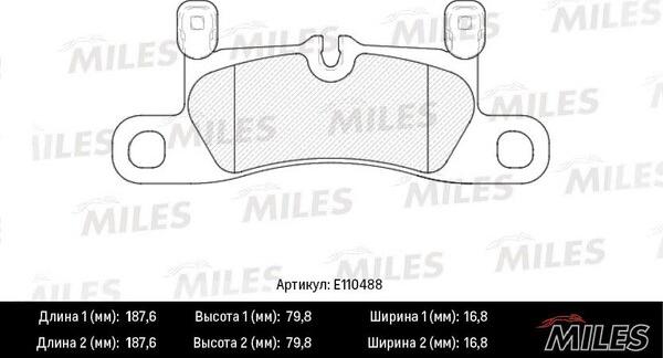 Miles E110488 - Гальмівні колодки, дискові гальма avtolavka.club