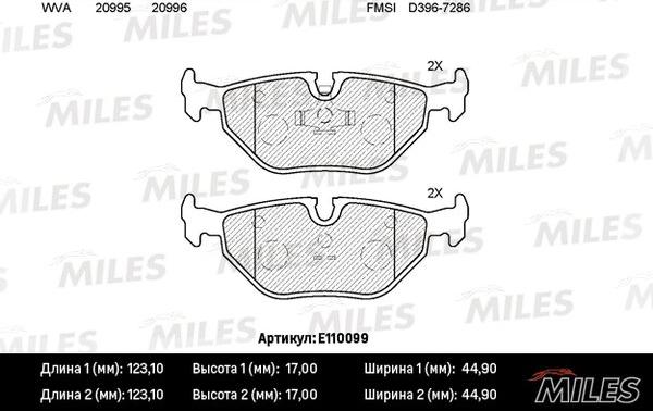 Miles E110099 - Гальмівні колодки, дискові гальма avtolavka.club