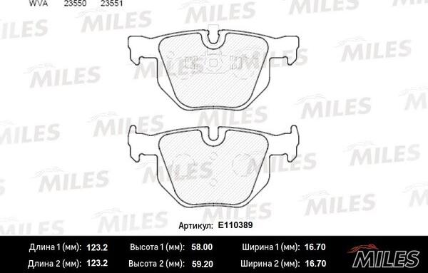 Miles E110389 - Гальмівні колодки, дискові гальма avtolavka.club