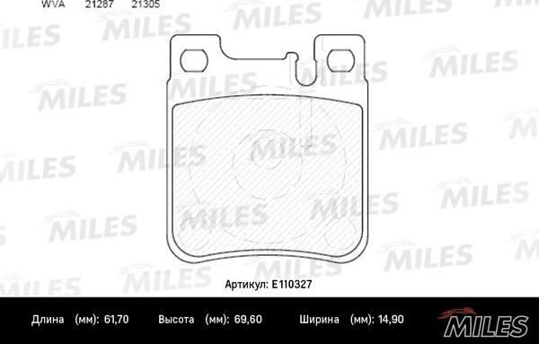 Miles E110327 - Гальмівні колодки, дискові гальма avtolavka.club