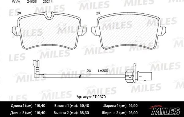 Miles E110379 - Гальмівні колодки, дискові гальма avtolavka.club