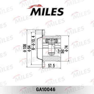 Miles GA10046 - Шарнірний комплект, ШРУС, приводний вал avtolavka.club