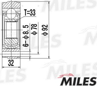 Miles GA10031 - Шарнірний комплект, ШРУС, приводний вал avtolavka.club