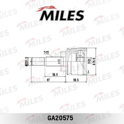 Miles GA20575 - Шарнірний комплект, ШРУС, приводний вал avtolavka.club