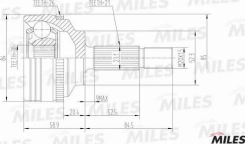 Miles GA20610 - Шарнірний комплект, ШРУС, приводний вал avtolavka.club