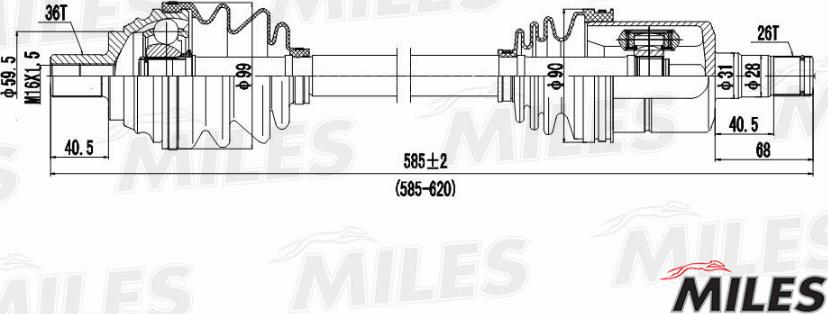 Miles GC01006 - Приводний вал avtolavka.club