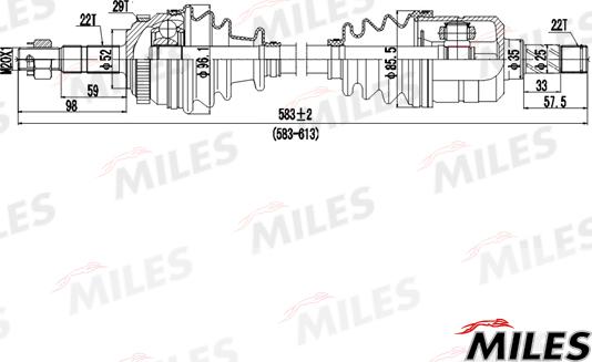 Miles GC01085 - Приводний вал avtolavka.club