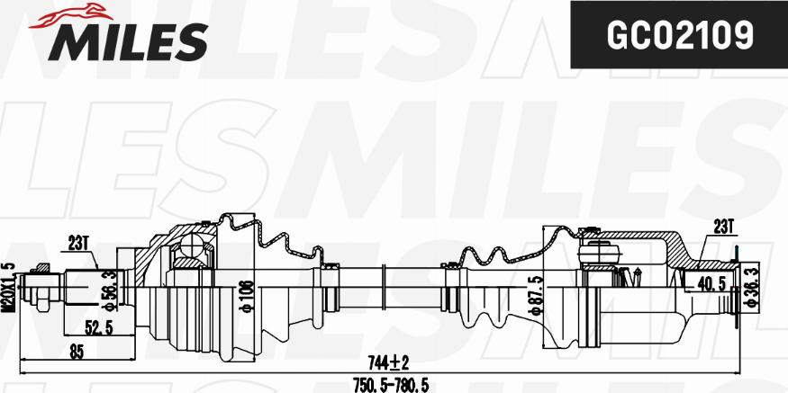 Miles GC02109 - Приводний вал avtolavka.club