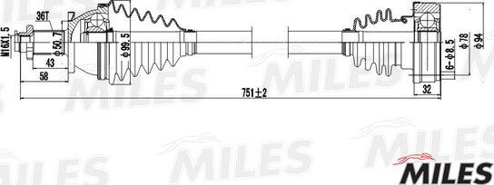 Miles GC02124 - Приводний вал avtolavka.club