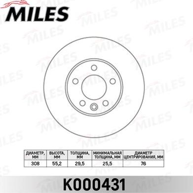 Miles K000431 - Гальмівний диск avtolavka.club