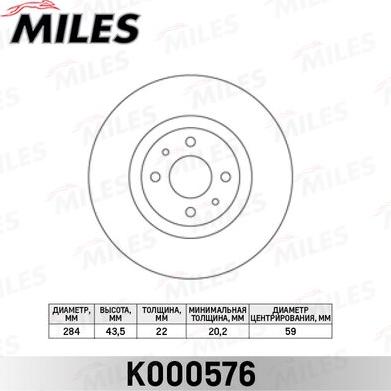 Miles K000576 - Гальмівний диск avtolavka.club