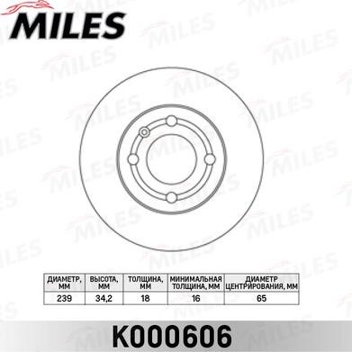 Miles K000606 - Гальмівний диск avtolavka.club