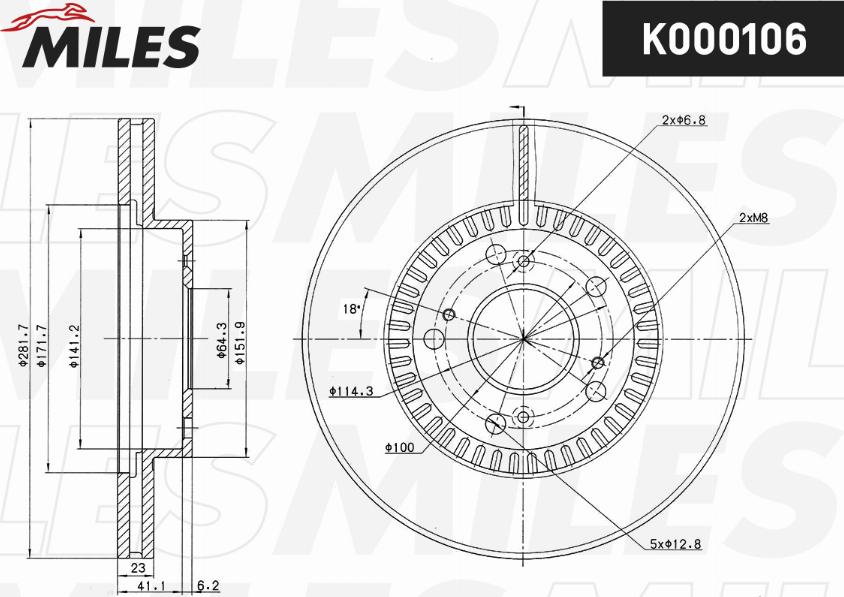 Miles K000106 - Гальмівний диск avtolavka.club