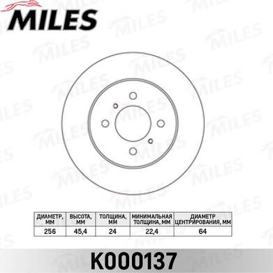 Miles K000137 - Гальмівний диск avtolavka.club