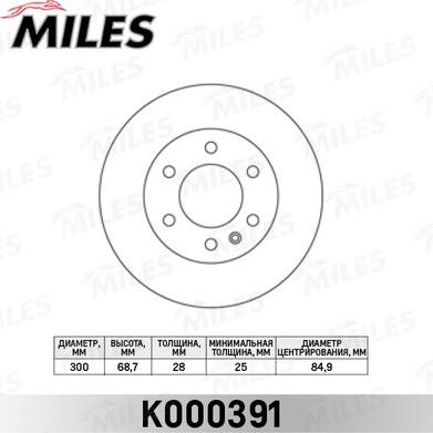 Miles K000391 - Гальмівний диск avtolavka.club