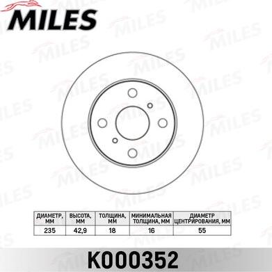 Miles K000352 - Гальмівний диск avtolavka.club