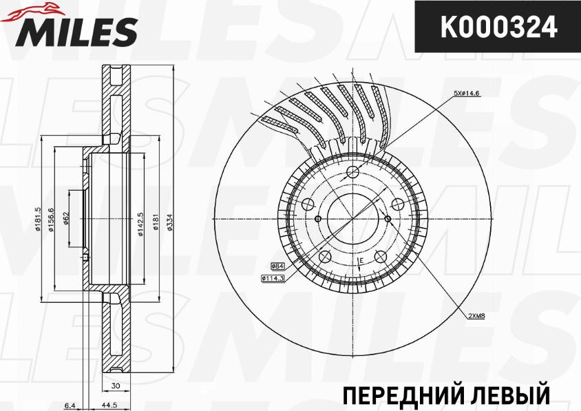 Miles K000324 - Гальмівний диск avtolavka.club