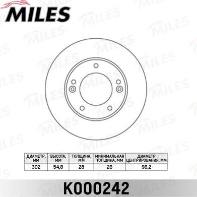 Miles K000242 - Гальмівний диск avtolavka.club