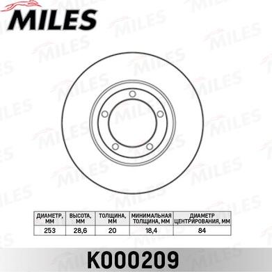 Miles K000209 - Гальмівний диск avtolavka.club