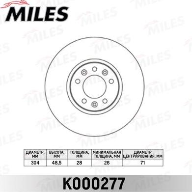 Miles K000277 - Гальмівний диск avtolavka.club