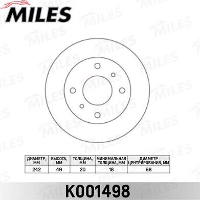 Miles K001498 - Гальмівний диск avtolavka.club