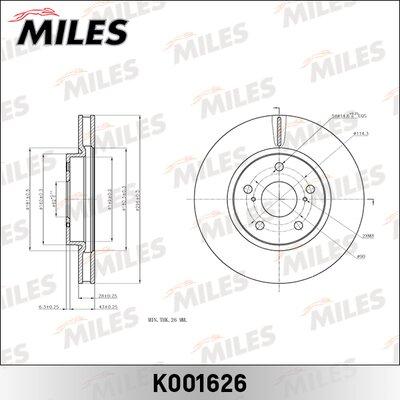 Miles K001626 - Гальмівний диск avtolavka.club