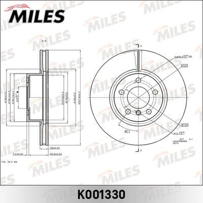 Miles K001330 - Гальмівний диск avtolavka.club