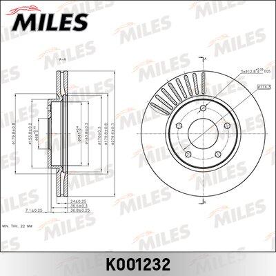 Miles K001232 - Гальмівний диск avtolavka.club