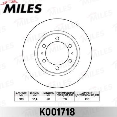 Miles K001718 - Гальмівний диск avtolavka.club