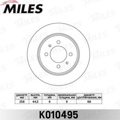 Miles K010495 - Гальмівний диск avtolavka.club