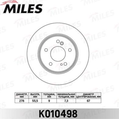 Miles K010498 - Гальмівний диск avtolavka.club