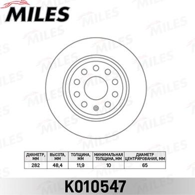 Miles K010547 - Гальмівний диск avtolavka.club