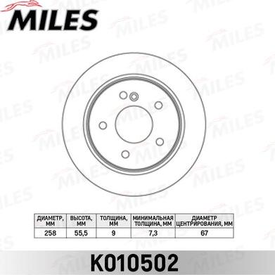 Miles K010502 - Гальмівний диск avtolavka.club