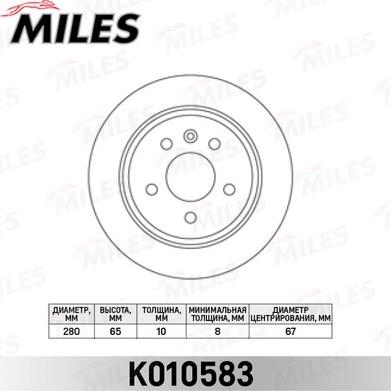 Miles K010583 - Гальмівний диск avtolavka.club