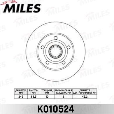 Miles K010524 - Гальмівний диск avtolavka.club